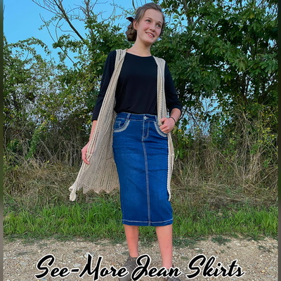 LONDYN MID LENGTH DENIM SKIRT 