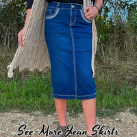 LONDYN MID LENGTH DENIM SKIRT  - Thumbnail 1