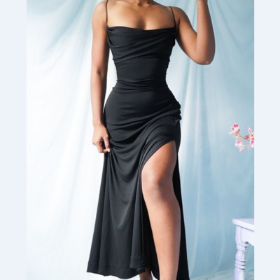 Women's sexy solid color sleeveless dress