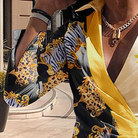 Sexy Print Stitching Long Sleeve High Waist Dress - Thumbnail 2