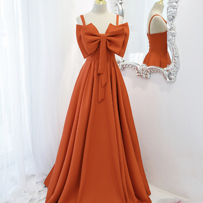 Cute bow long a line prom dress evening dress - Thumbnail 3