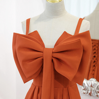 Cute bow long A line prom dress evening dress - Thumbnail 1