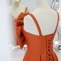 Cute bow long A line prom dress evening dress - Thumbnail 3