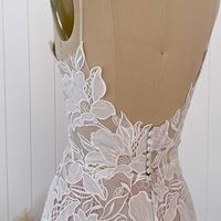 Gorgeous Mermaid Blush Pink Lace Wedding Dresses with Sleeves - Thumbnail 2