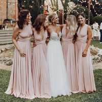 Convertible Affordable A-line Long Bridesmaid Dresses,562 - Thumbnail 1