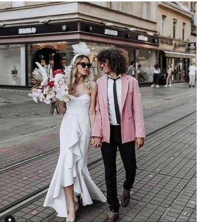 Simple Mermaid Strapless Wedding Dresses Bridal Gowns