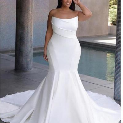Simple mermaid wedding dresses bridal gowns