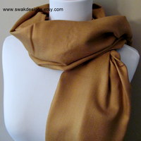 Bronze Gold Pashmina Scarf, Wedding Shawl, Bridesmaid Shawl or CHOOSE Your Color - Thumbnail 2