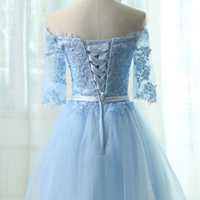 Light Blue Homecoming Dresses Short Prom Dress - Thumbnail 1