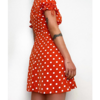 Fashion Women'S V-Neck Slim Printed Dress - Thumbnail 2