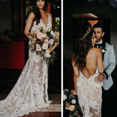 Sexy spagehtti straps wedding dresses bridal gown backless - Thumbnail 3