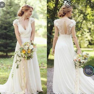 V neck wedding dresses bridal gown hn - Thumbnail 5