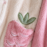 Warm Soft Bunny Strawberry Flannel Nightgown Pajama - Thumbnail 6