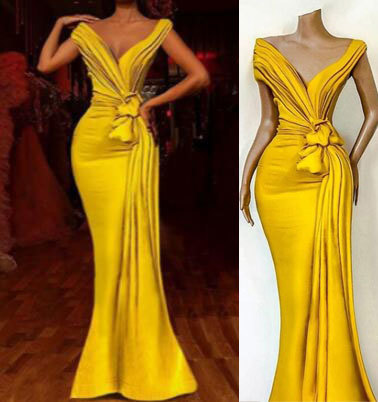 Yellow off the Shoulder Prom Dresses