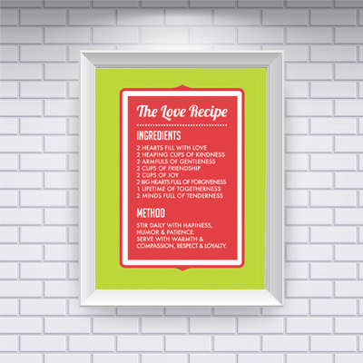 The love recipe print & poster