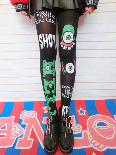 Harajuku wings eyes melting letters leggings