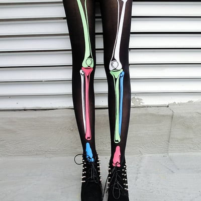 Harajuku skull bones pantyhose stockings