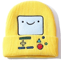 Cute BMO Game Boy Cartoon Embroidery Beanie Knit Winter Cap Hat Unisex Aesthetic Casual Summer E-Girl Kawaii Korean Japanese Harajuku - Thumbnail 3