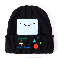 Cute BMO Game Boy Cartoon Embroidery Beanie Knit Winter Cap Hat Unisex Aesthetic Casual Summer E-Girl Kawaii Korean Japanese Harajuku - Thumbnail 4