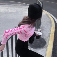 Cute Pink Kitty Cat Knit Loose Frill Long Sleeve Shirt Sweater Pullover Cardigan Aesthetic Casual Summer E-Girl Kawaii Korean Japanese Harajuku - Thumbnail 4