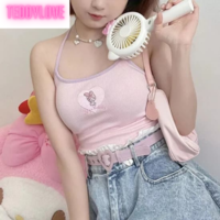 Cute Japanese Anime Love Heart Embroidery Cartoon Tank Top  - Thumbnail 2