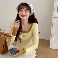 Cute Vintage Flower Embroidery Long Sleeve Shirt Sweater Jumper Aesthetic Casual Summer E-Girl Kawaii Korean Japanese Harajuku - Thumbnail 4