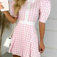 Casual Short Sleeve Puff Sleeve Dress - Thumbnail 2