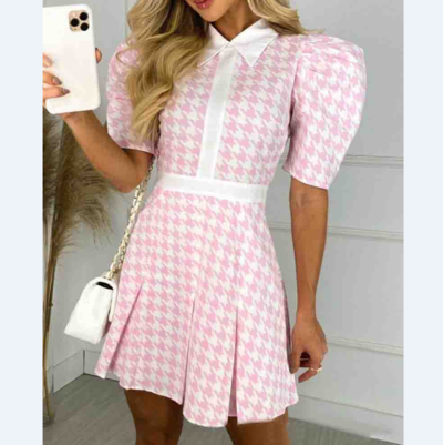 Casual Short Sleeve Puff Sleeve Dress
