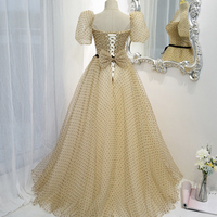 Lovely tulle long A line prom dress evening dress - Thumbnail 4