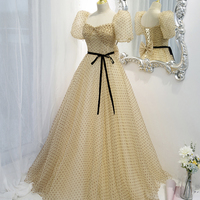 Lovely tulle long A line prom dress evening dress - Thumbnail 6