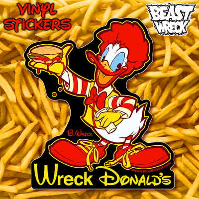 Wreck donald's vinyl sticker