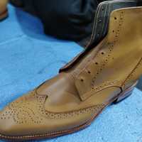 Hot Sale Customize Brown Wingtip Brogue Ankle High Lace Up Boot - Thumbnail 2