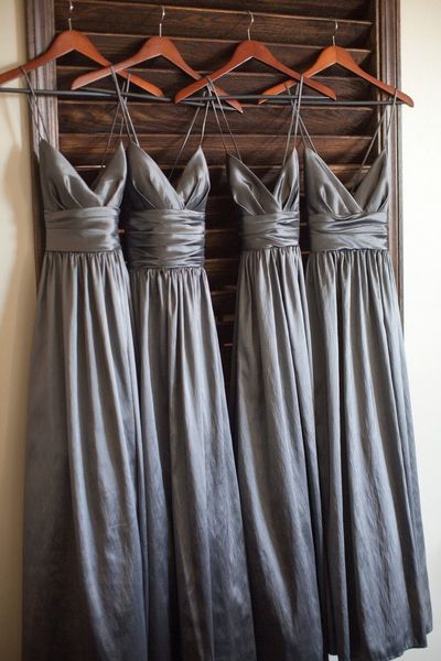 Long bridesmaid dress, gray bridesmaid dress, cheap bridesmaid dress, taffeta bridesmaid dress, modest bridesmaid dresses,1099