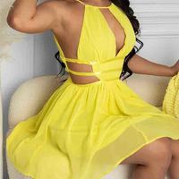 Pure Color Women's Sexy Sleeveless Dress - Thumbnail 2