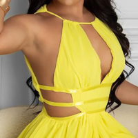 Pure Color Women's Sexy Sleeveless Dress - Thumbnail 1