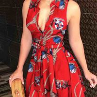 Fashion Printed Sleeveless Dress - Thumbnail 1