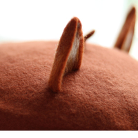 Cute Wool Fox Ears Beret Hat - Thumbnail 2