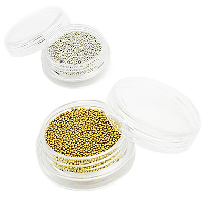 1mm gold/silver nail art beads