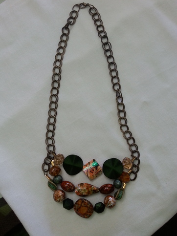 Autumnal beaded necklace