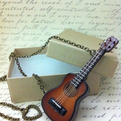 {necklace} miniature guitar