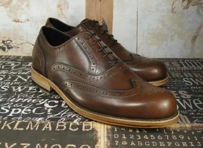 Luxury Handmade Brown Wingtip Brogue Lace Up Shoes