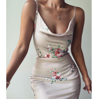 Sling sleeveless floral print dress - Thumbnail 4