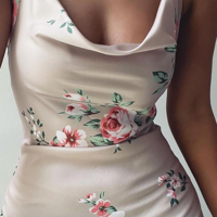 Sling Sleeveless Floral Print Dress - Thumbnail 1