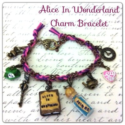 {charm bracelet} alice in wonderland 