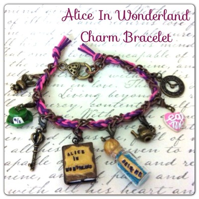 {charm bracelet} alice in wonderland 