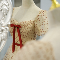 Cute tulle long A line prom dress evening dress - Thumbnail 3