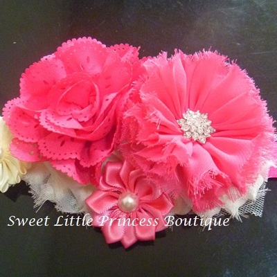 Lace flower headband