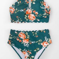 Sexy Backless Printed Bikini Set Swimsuit - Thumbnail 2