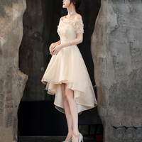 Cute tulle high low prom dress homecoming dress - Thumbnail 3