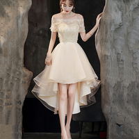 Cute tulle high low prom dress homecoming dress - Thumbnail 2